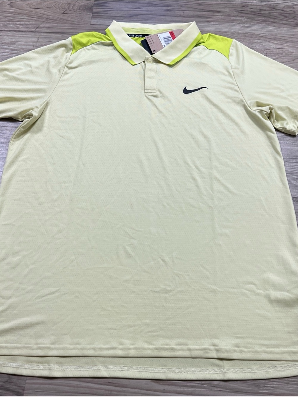 NikeCourt Advantage Dri-Fit Tennis Polo Shirt Yellow Mens L-Tall FD5314-751 $68